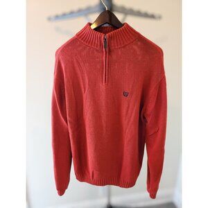 Chaps men's classic fit textured quarter-zip cotton sweater